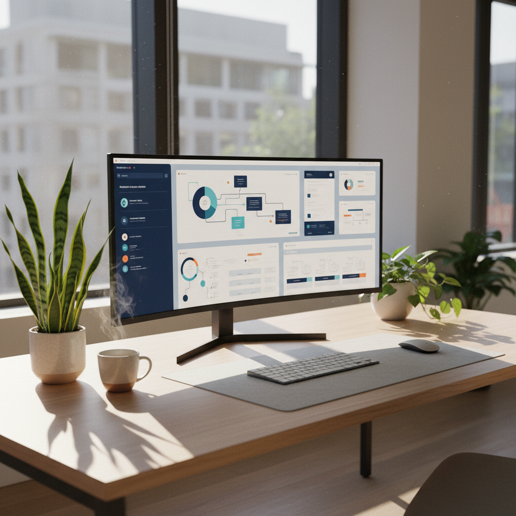 Moderner Workspace mit Dashboard